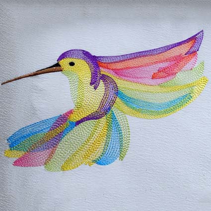 Ripple Hummingbird Digital Machine Embroidery Design