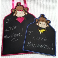 Monkey Calkboard Machine embroidery design