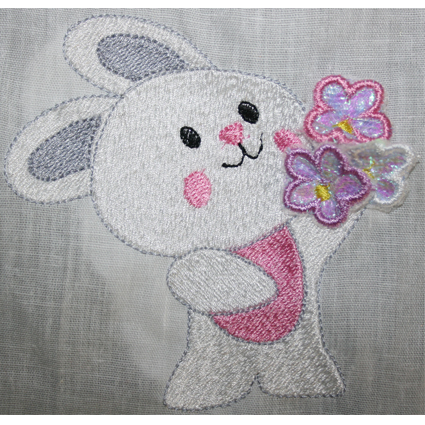 Flower Bunnies Digital Embroidery Design