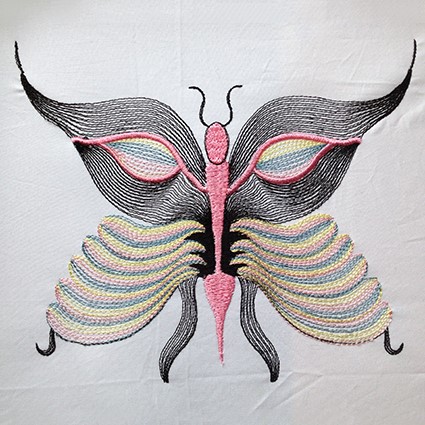 Ripple Butterfly Machine Embroidery Design