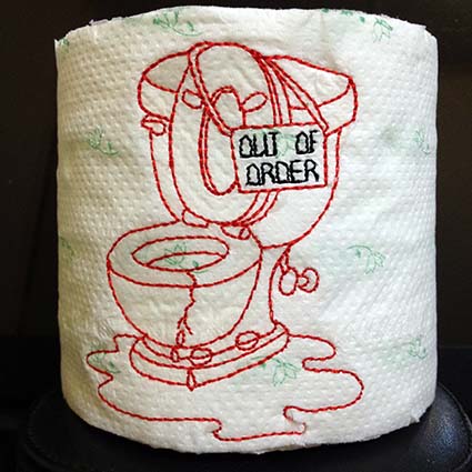 Toilet Digital Embroidery Design