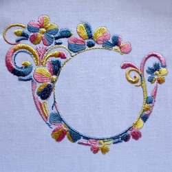 Floral Scroll Machine Embroidery Design