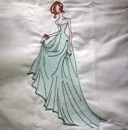 Evening Dress Machine Embroidery Design