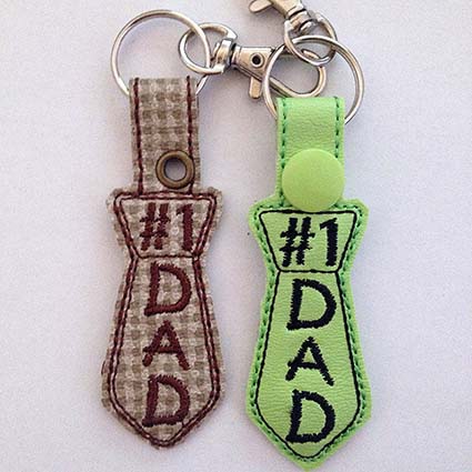 dad key fob digital embroidery design