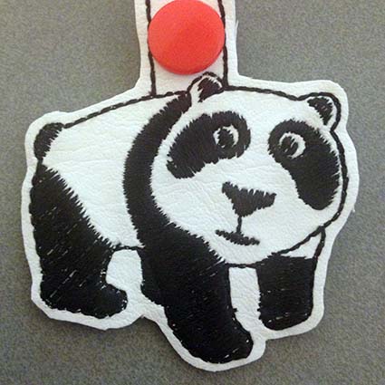 Panda Key Fob Key Tag Machine Embroidery Design