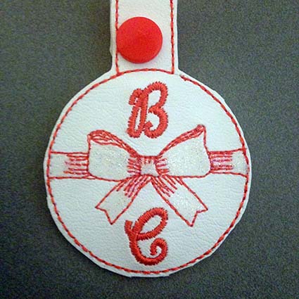 Ribbon Key Tag Fob Machine Embroidery Design