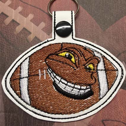 Football Key Tag Machine Embroidery Design
