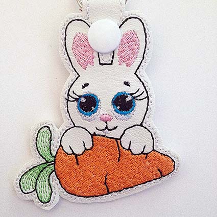 Bunny Key Fob Machine Embroidery Design