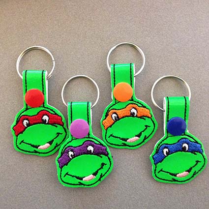 Masked Frog Key Tags Fobs Machine Embroidery Designs