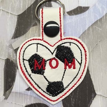 Soccer Mom Key Tag Machine Embroidery Design