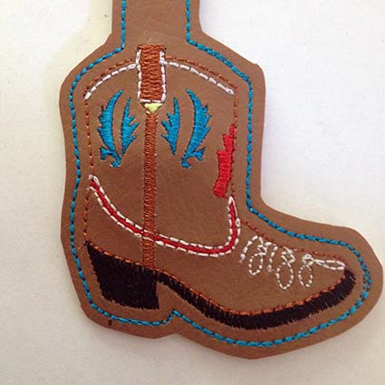 Cowboy Boot Key Tag Home Digital Embroidery Design