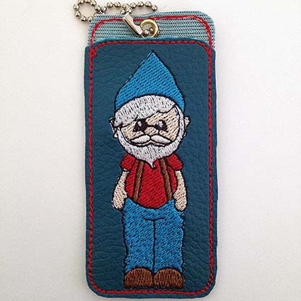 funny gnome chap-stick machine embroidery design