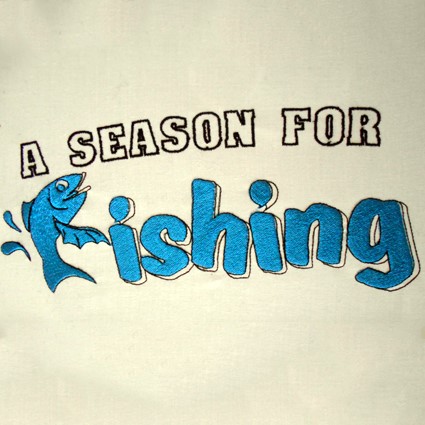 Season for Fishing Machine Embroidery Design