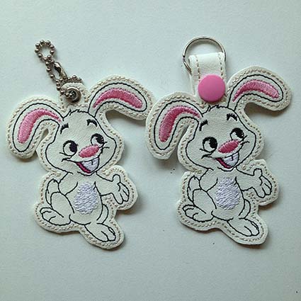 Bunny Key Tag Machine Embroidery Design