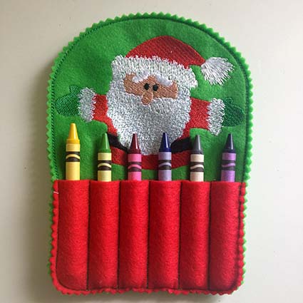 Christmas Crayon Roll Machine Embroidery Design