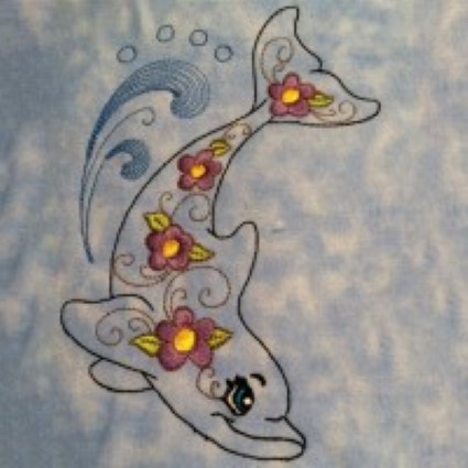 Happy Dolphins Digital Embroidery Design
