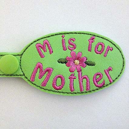 mother key fob machine embroidery design