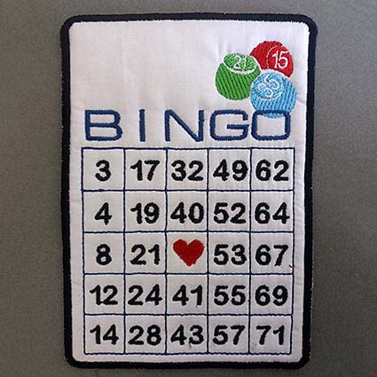 Bingo Mug Rug embroidery design