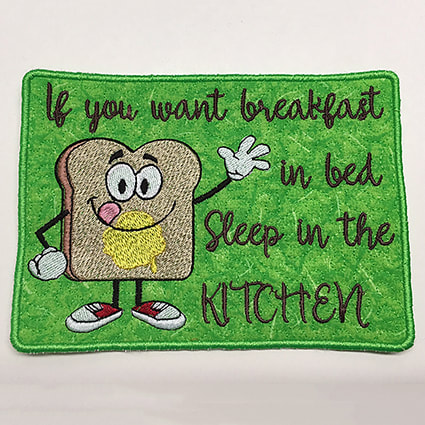 funny breakfast mug rug