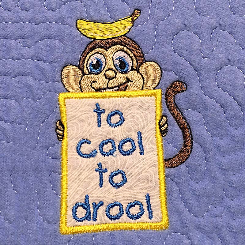 Monkey Billboard Applique Embroidery Design