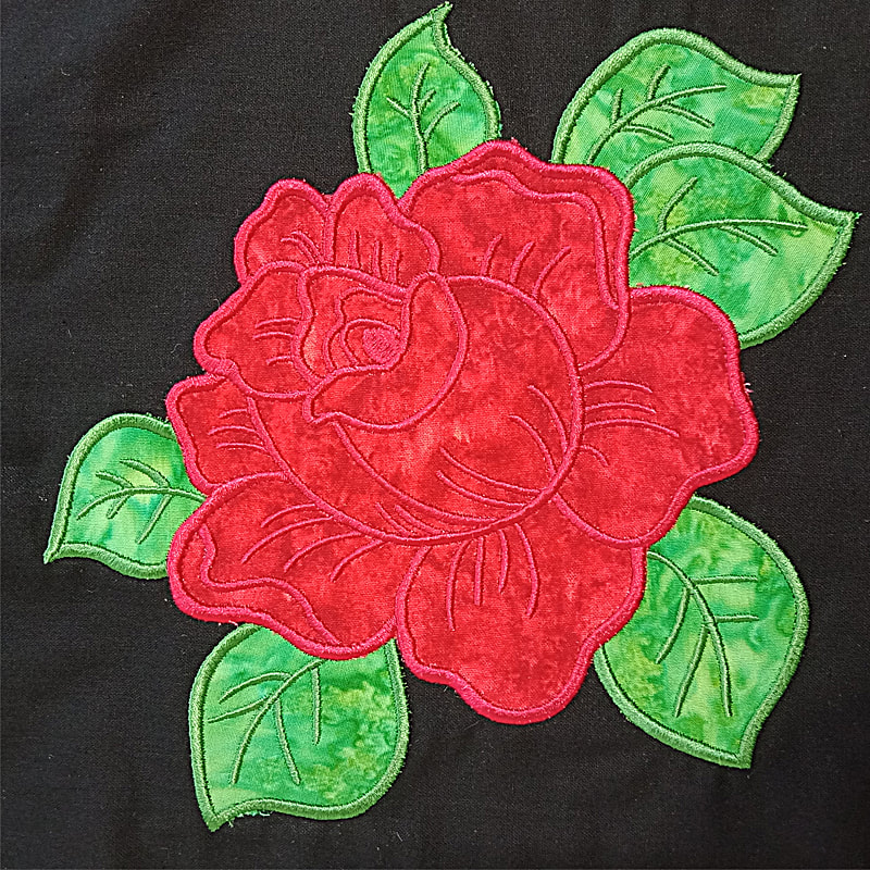 Large Rose Applique 1 Machine Embroidery Design