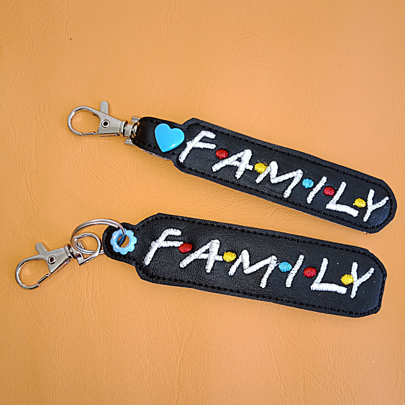 Family Key Tag Machine Embroider Design