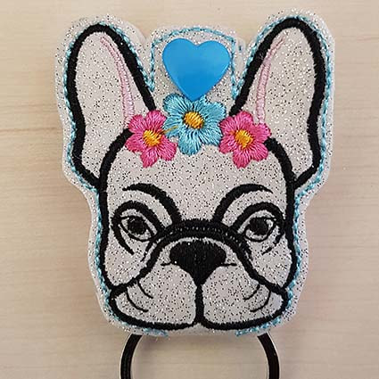 puppy key tag machine embroidery design
