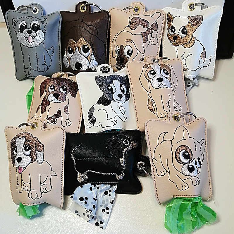 Puppy Poop Bags - Machine embroidery design.
