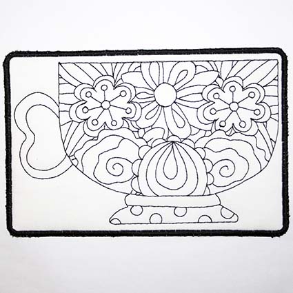 mug rug machine embroidery design