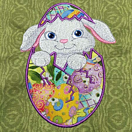 Easter bunny machine embroidery design