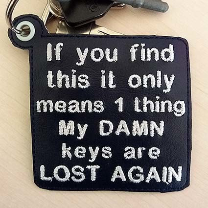 lost keys embroidery design