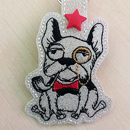 Dog Key Fob Machine Embroidery Design