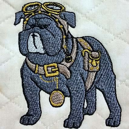 steam punk dog embroidery design