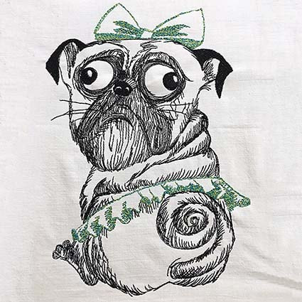 Puppy  dog funny embroidery design