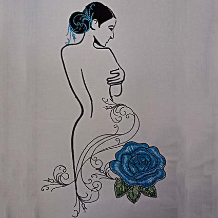 lady rose embroidery design