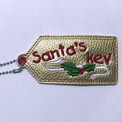 Christmas key fob embroidery design