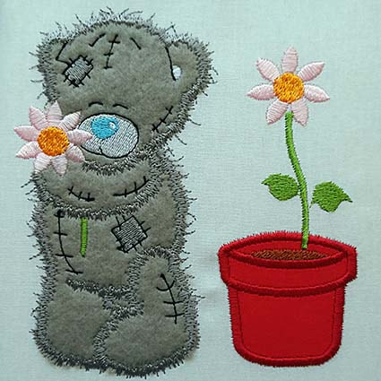 Garden Tatty Teddy Embroidery Design