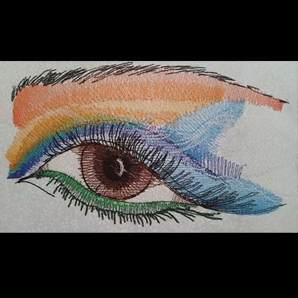 Eye Filled Embroidery Design