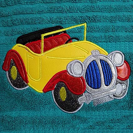 Yellow Car Machine Embroidery Design